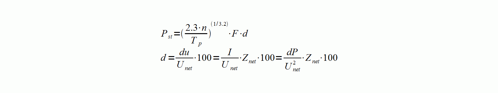 Approximation formulas for the estimation of flicker measurements